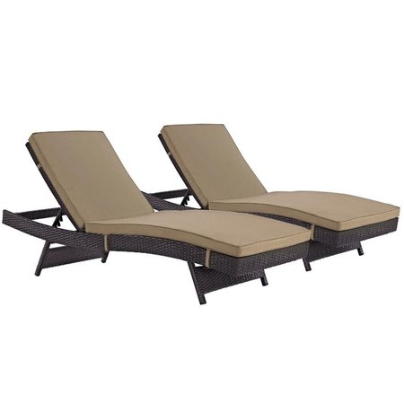 MODWAY Convene Outdoor Patio Chaise, Espresso and Mocha - Set of 2 EEI-2428-EXP-MOC-SET